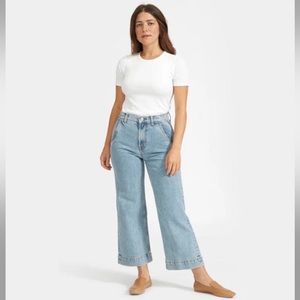 Everlane Wide Leg Ankle Jean in Light Indigo